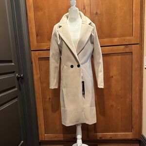 Double lined synthetic wool coat